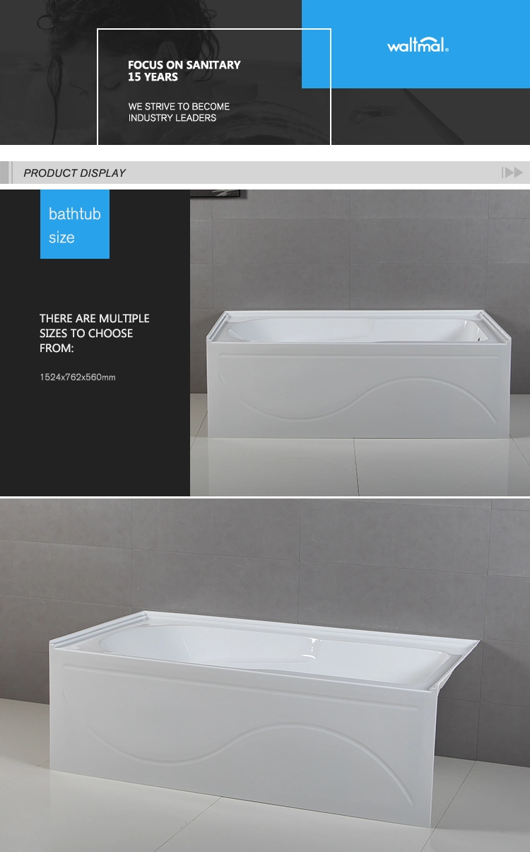 Cupc for USA Canada 60" Drop in Skirted Standard Alcove Acrylic Bathtub