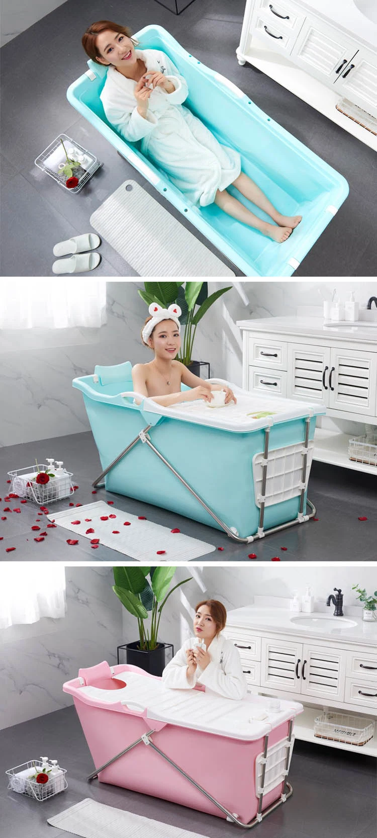 2023 SGS Test Passed Adult Plastic Foldable Newest Type PP5 Portable Bathtub