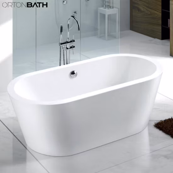 Ortonbath Глянцевая белая акриловая ванна из стекловолокна для взрослых, отдельностоящая ванна для горячего плавания, СПА-ванна, отдельностоящая пластиковая сантехника, ванна для замачивания